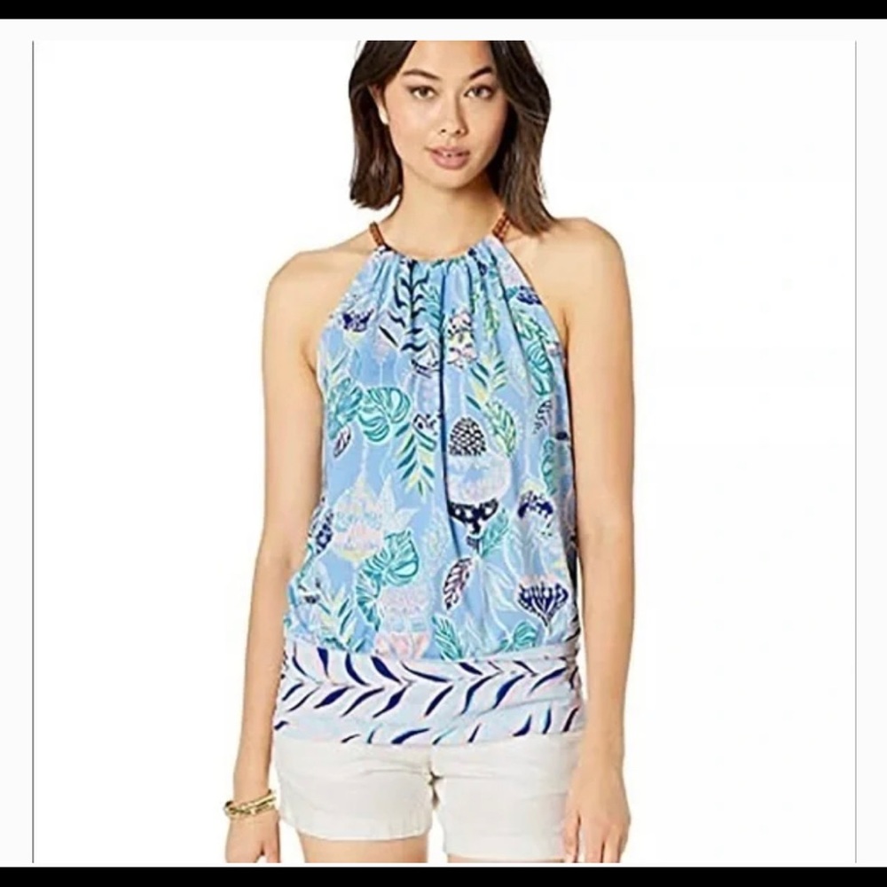 Lilly Pulitzer Bowen chain halter top- size medium NWT
